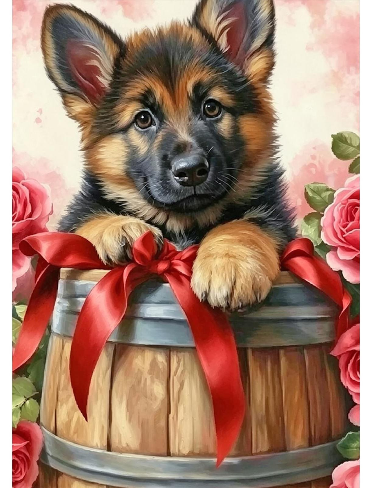 Diamond Painting Dieren Hond Canvas voor Volwassenen 30 x 40 cm