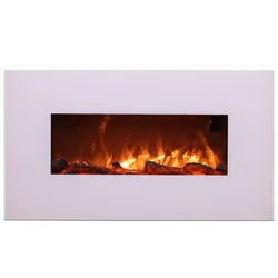 Sined Monte Elektrischer Wandkamin Aus Stahl Und Glas 1500w Flammeneffekt Led Weiß