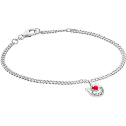 trendor 21626 Mädchen-Armband mit Hufeisen/Herz 925 Silber Rhodiniert
