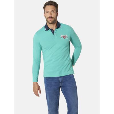 Langarm-Poloshirt BABISTA "Langarm-Poloshirt MERAVISA", Herren, Gr. 4XL, türkis, Shirts