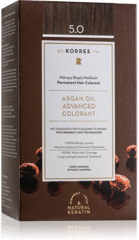 Korres Argan Oil Permanent-Haarfarbe mit Arganöl Farbton 5.0 Light Brown 50 ml