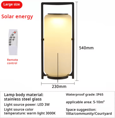 Inspire Curations Chinese Style Solar Garden Floor Light For Lawn And Patio Decor solar Energyd23x54 warm White 3000k