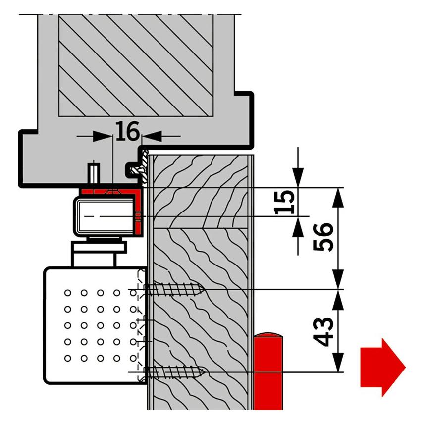 Dormakaba Sturzfutterwinkel für Gleitschienen G-N (Balkontür, Eingangstür, Holztür, Zimmertür) (64430004)