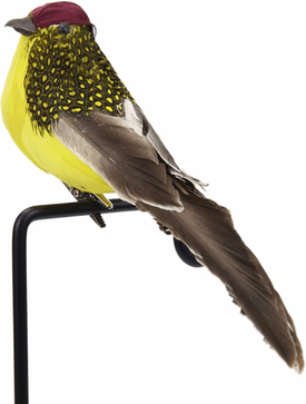 Inspire Essentials RealTouch Feather Sparrow Decor Bird yellow