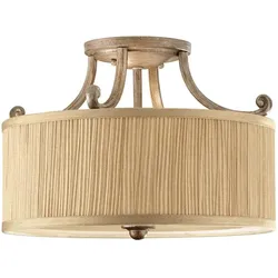 Elstead Lighting, Deckenleuchte, Abbey Deckenleuchte E27 3-fach Silber Sand (E27)