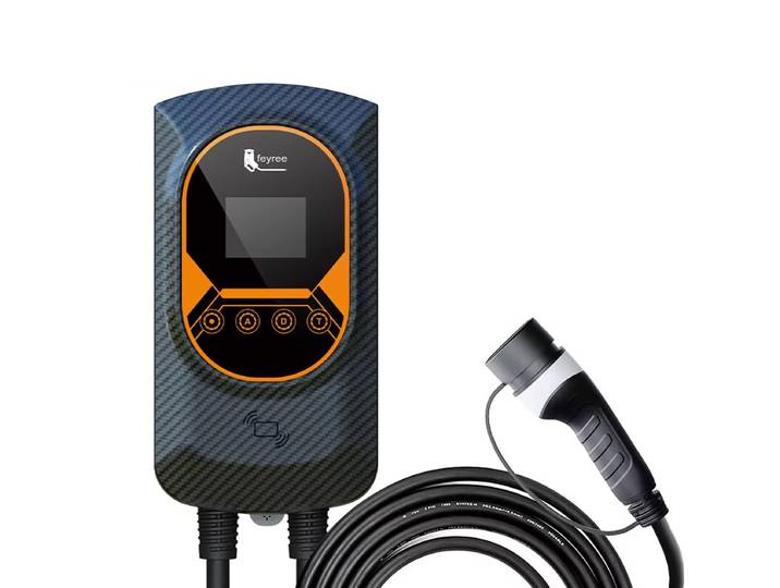 Feyree EVSE Borne de recharge murale pour véhicule électrique 7,6 kW 32 A, câble type 2, commande par application Wi-Fi