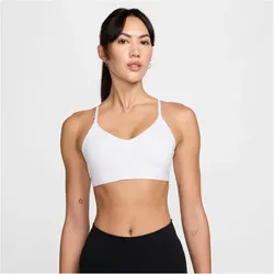 NIKE Indy Light Support Padded Adjustable Sport-BH Damen 100 - white/stone mauve S