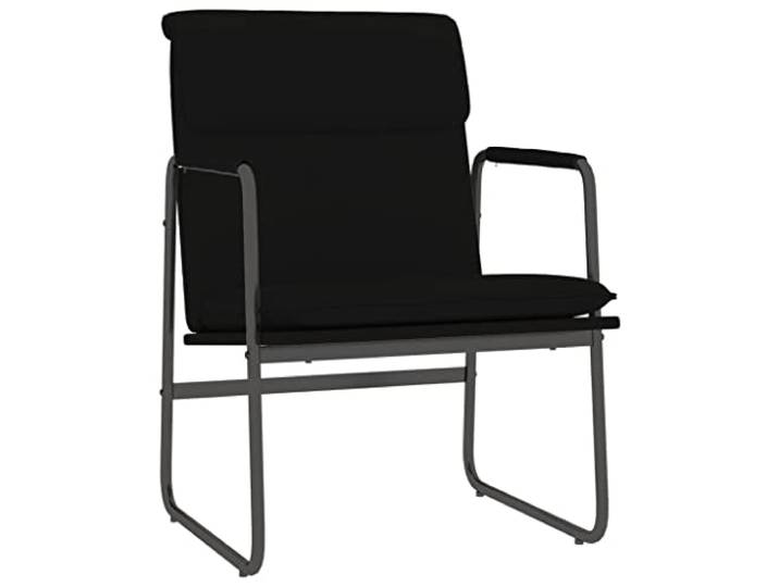 Loungesessel Schwarz 55x64x80 cm Kunstleder Metallgestell, rutschfeste O-Beine, gepolsterte Sitzfläche, schräge Rückenlehne, leichte Reinigung