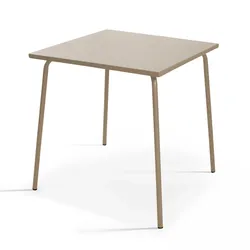 Oviala Business Quadratischer Gartentisch aus Metall in Taupe - Oviala