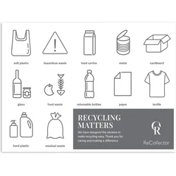ReCollector Recycling Matters Aufkleber, schwarz