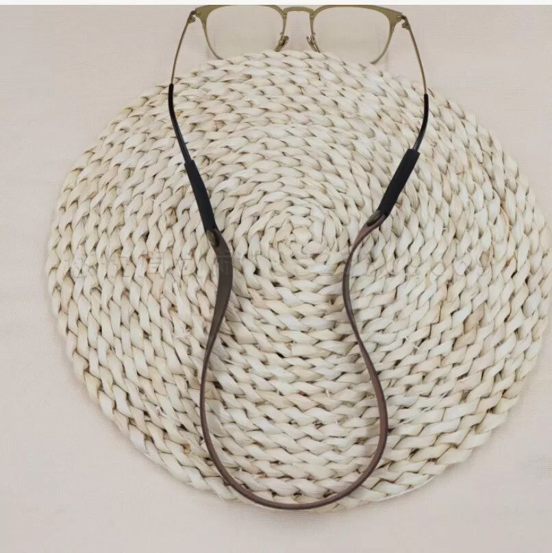 INF Stilvolle braune PU-Leder-Brillenkette für Sonnenbrillen