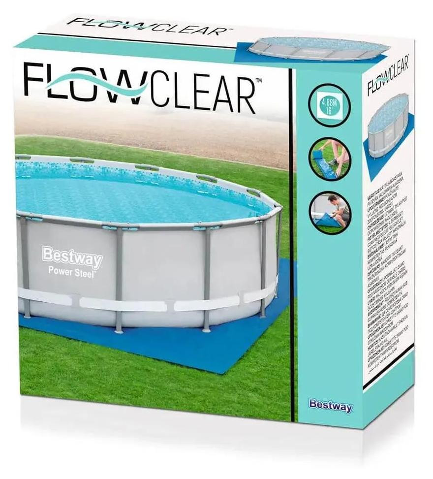 Bestway PE-bodembedekking blauw vierkant 488 x 488 cm