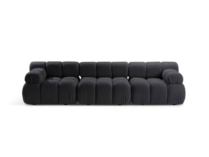 Canapé modulaire 3 places en bouclé graphite