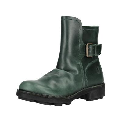 Stiefelette FLY LONDON "Fly London Stiefelette Leder", Damen, Gr. 38, blau (petrol), Leder, Schuhe Stiefelette