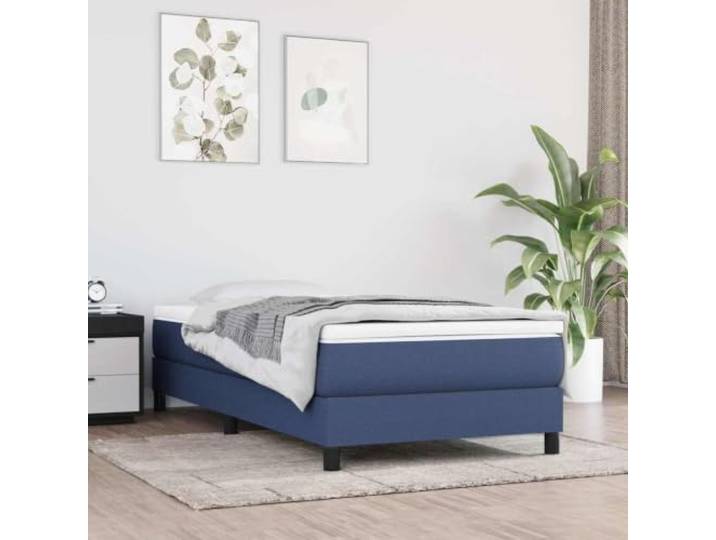 KTHLBRH Taschenfederkernmatratze Mittel Blau 100x200x20 cm Stoff Atmungsaktiv, langlebig, stoßdämpfend, druckentlastend, mittelharte Stützkraft