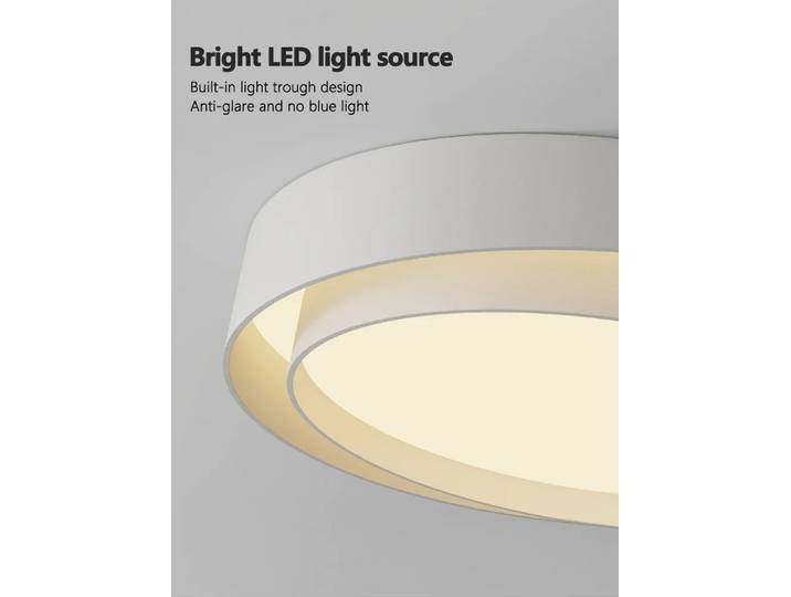 SANDYHA élégant moderne minimaliste rond LED plafonnier éclairage économe en énergie pour chambre salon décor à la maison noir
