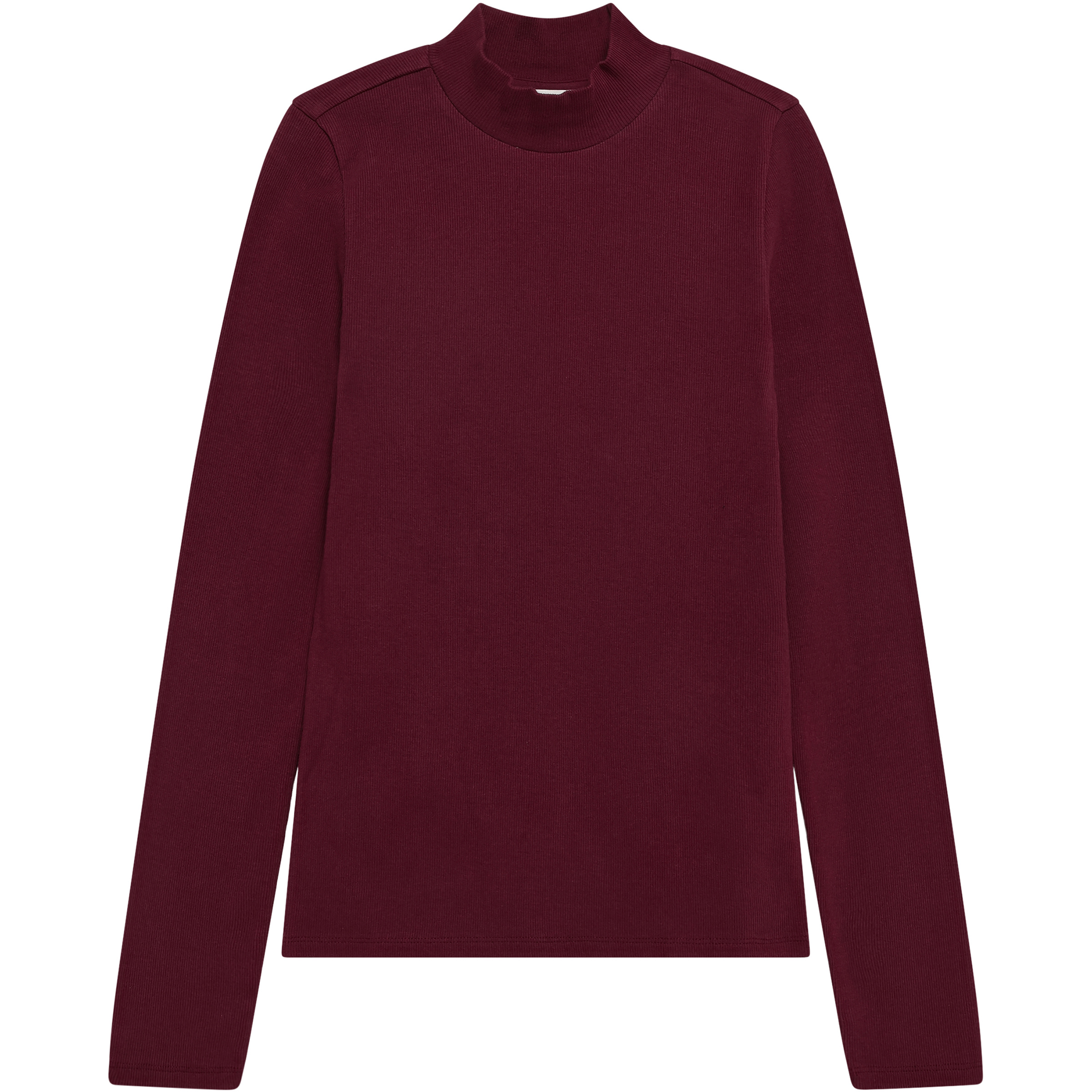 KnowledgeCotton Apparel Rib High Neck Damen Longsleeves lila Größe S Lifestyle Hautfreundlich