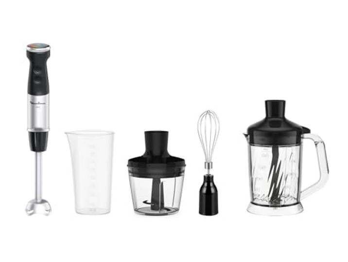 Moulinex Quickchef+, Stabmixer, Technologie mit Powelix-Klingen, Leistung 1000 W, Mixer mit Schnellmischung und leisem Modus, spülmaschinenfest, DD67L8