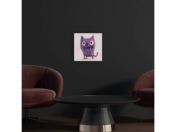 Toile décorative Monstre Tissu mélangé Mauve 40 x 40 x 3cm