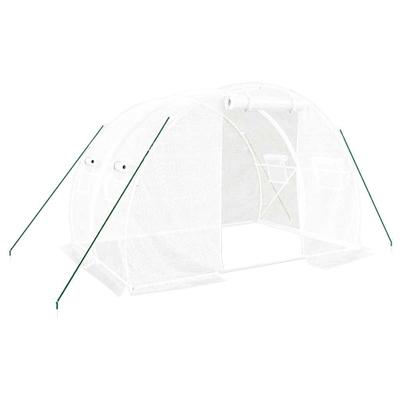 Helloshop26 - Gewächshauszelt für Pflanzen Blumen und Gemüse mit Stahlrahmen 6 m² 3 x 2 x 2 m weiß 02_0044609