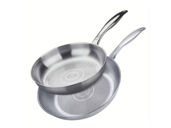 Chefkoch+Fackelmann Pfannenset Chefkoch, Silberfarben, Metall, 2-teilig, geschmacksneutral, Kochgeschirr, Pfannen, Pfannensets