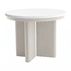 ESSTISCH Prestige runder Design-Tisch, ausziehbar Ø 100–180 cm, Weiß+Kaschmir