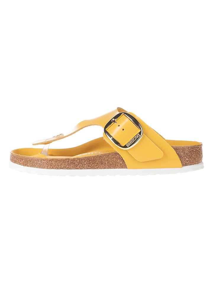 Birkenstock Leder-Zehentrenner "Gizeh BB Lena" in Gelb - 37