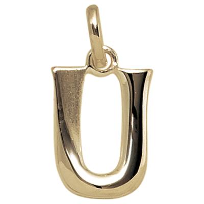 Buchstabenanhänger JOBO "Anhänger Buchstabe", gelbgold 375, Schmuckanhänger, Damen, U, Gelbgold 375, 375 Gold
