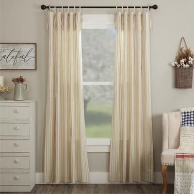 VHC Brands Betsy Stripe Tie Top Panel Set of 2