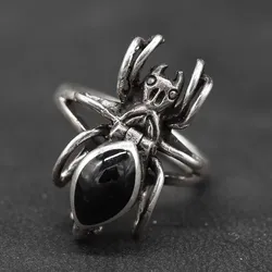 Drachensilber Giftring Spinne feiner Ring mit Fach 925 Silber 50 - Silber
