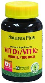 Natures Plus Vitamina D3 1000 ui + Vitamina K2 100 ug 90 Caps