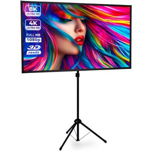 ESMART Beamer-Leinwand X-Type Stativ, 90 Zoll, 200 x 112 cm, Format 16:9, Stativleinwand