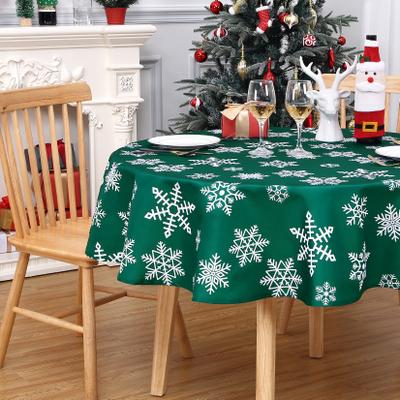 Garvee Snowflakes Tablecloth Waterproof Christmas Dining Decor Holiday Table Cloth