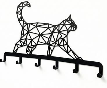 SUSSEXHOME Cat Geometric Animal Themed Wall Mounted Coat Rack
