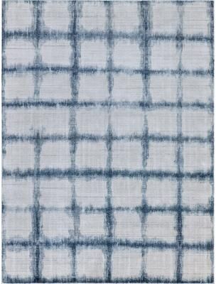 EXQUISITE RUGS Chroma Hand-loomed Wool/Bamboo Silk Navy Area Rug.
