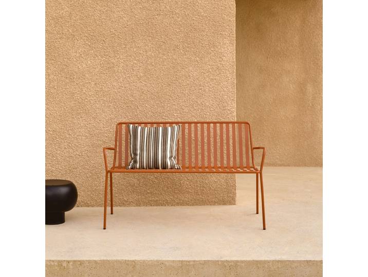 Gartenbank aus Metall orange 2-Sitzer Gaby - Orange - Metal