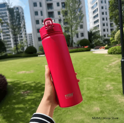 Inspire Picks TYESO Stainless Steel Thermos Bottle With Straw 600ml 750ml Thermal Mug red 600ml