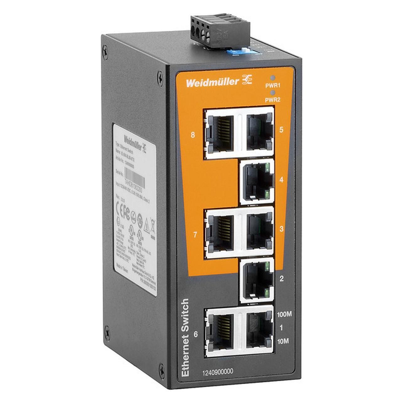 Weidmüller Network Switch Unmanaged, Fast Ethernet (8 Ports) (1240900000)