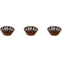 Colori Del Sud Schale Mezquita 11 cm 20 cl Weiß Schwarz Braun Steingut 3 Stück