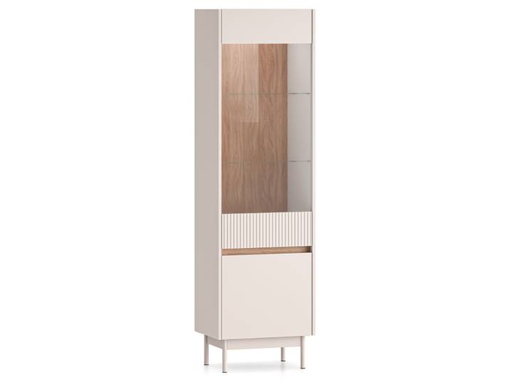 Zweiflügelige Vitrine Dunea mit Glas und Beleuchtung, 55 cm,