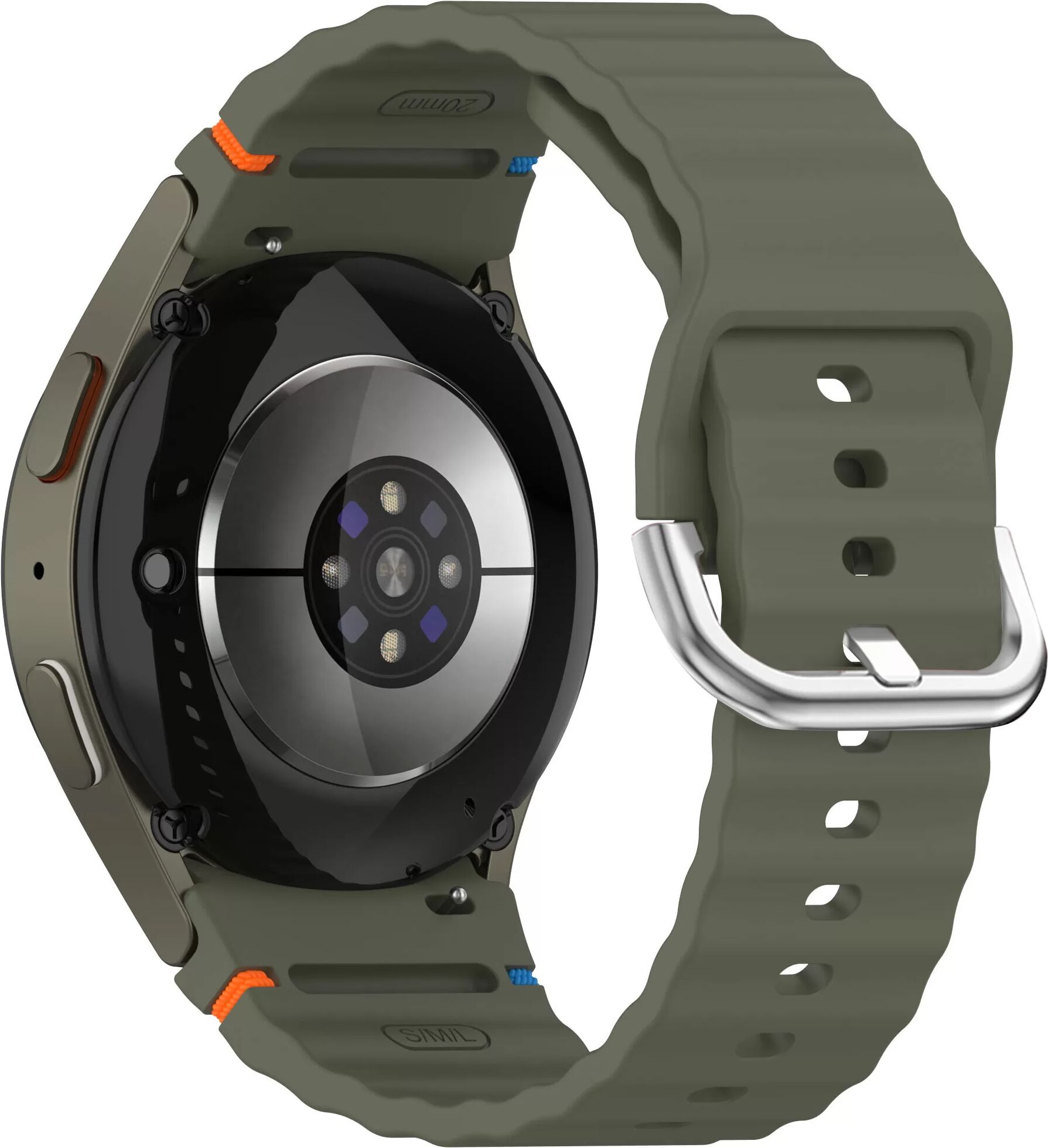 INF Samsung Watch 7 Wave Armband - Silberne Schnalle (Farbbeständig) - Armeegrün