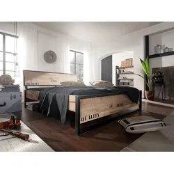 Bett Mango 140x200x91 natur bedruckt FACTORY #139