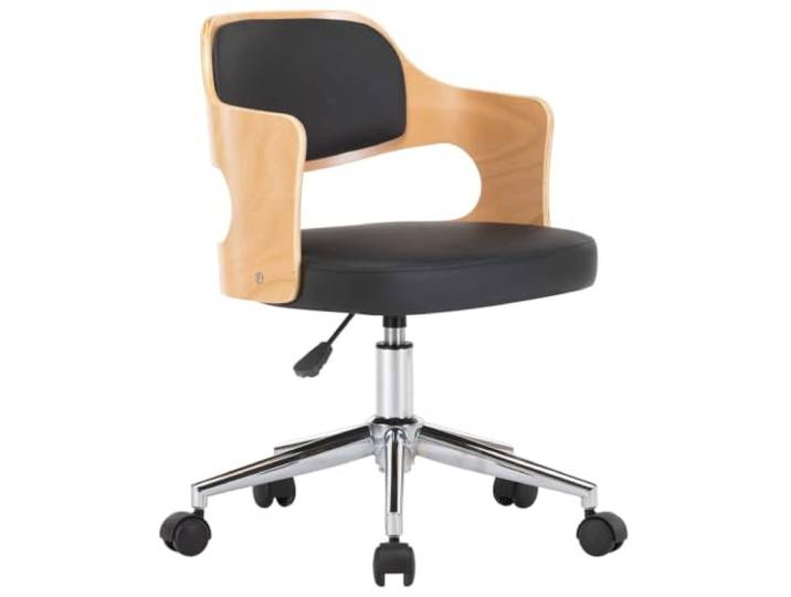 KDVXBCQJH Esszimmerstuhl Drehbar Höhenverstellbar Schwarz Kunstleder Ergonomischer Drehstuhl mit Rollen und stufenloser Höhenverstellung für Homeoffice, Schlafzimmer und Esszimmer.
