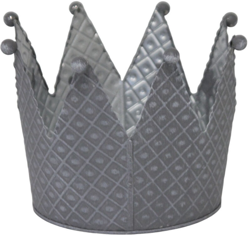 FD Pflanzgefäß Krone S Zink 10 x 14 x 14 cm grau