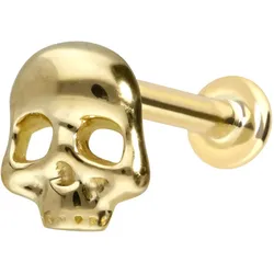 14 Karat Gold Labret mit Innengewinde TOTENKOPF