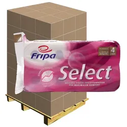 Toilettenpapier Fripa Select hochweiß 4-lagig, Palette Palette mit 1056 Rollen x 160 Blatt a 14cm, 4-lagig