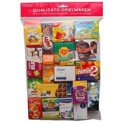 Großer Kaufladenbeutel mit Miniaturfaltschachteln