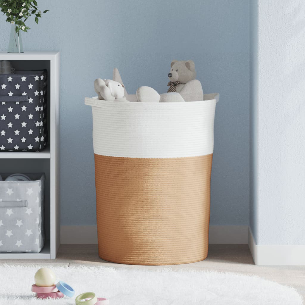 House of Hampton Fabric Decorative Basket Brown/White