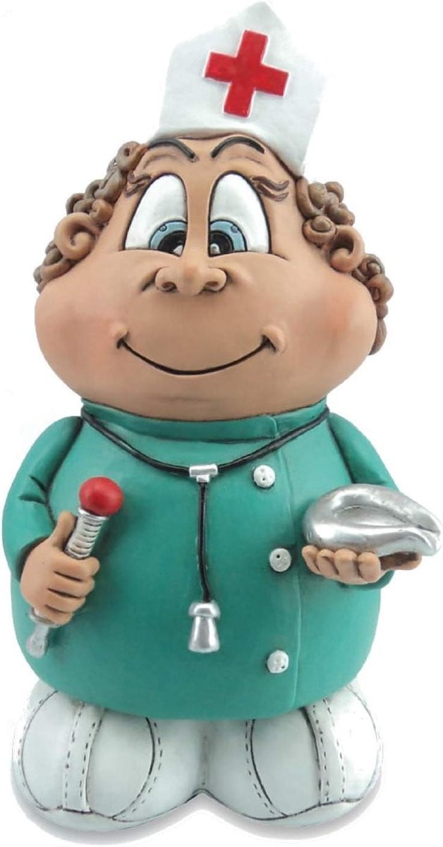 Handbeschilderd Verpleegsterfiguur Decoratief Verzamelbeeldje voor Woondecoratie, Meerkleurig, Hoogte: 75 cm