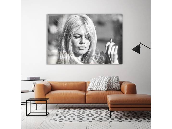 Acrylglasbild QUEENCE Brigitte Bardot , grau (farbe bild(er): grau), B:60cm H:40cm T:0,4cm, Bilder, Acrylglasbild, Fine Art-Print in Galeriequalität